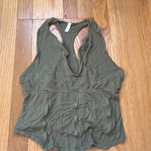 Free people olive green tank top